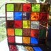 Stained Glass Quilt Block Panel PATCHWORK POSTAGE STAMP Pattern Design Square Suncatcher
