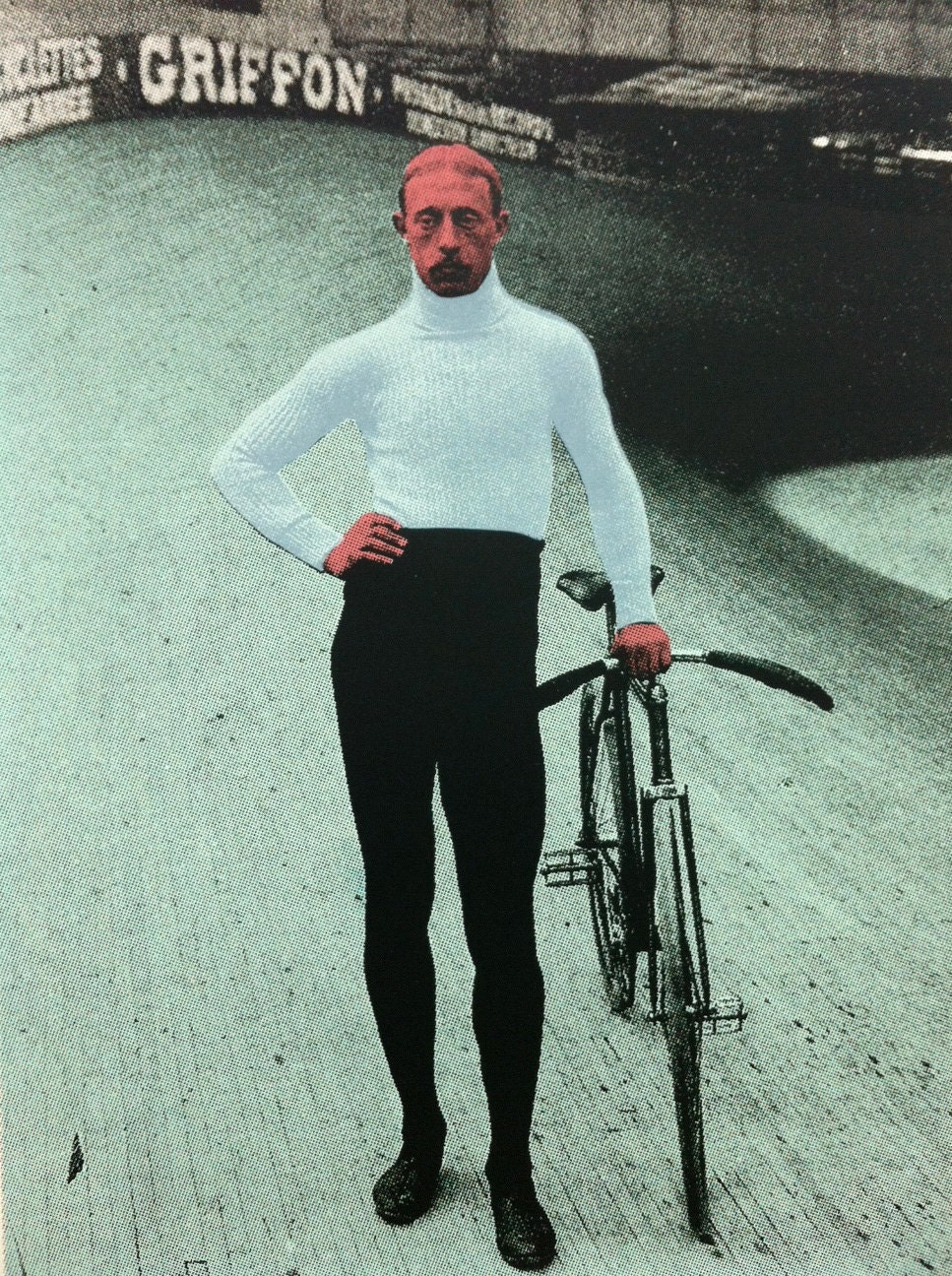 Mustached Velo Bike Racer Poster V.2
