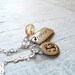 Om Yoga Necklace, Ohm Necklace, Namaste Necklace, Citrine Gemstone, November Birthstone, Yoga Jewelry, Sterling Silver Charm Necklace
