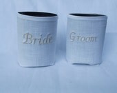 Wedding Reception  Bride & Groom Drink Koozies