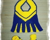 Littlest Cheerleader Bib and Bootie Set Crochet Pattern PDF - INSTANT DOWNLOAD.