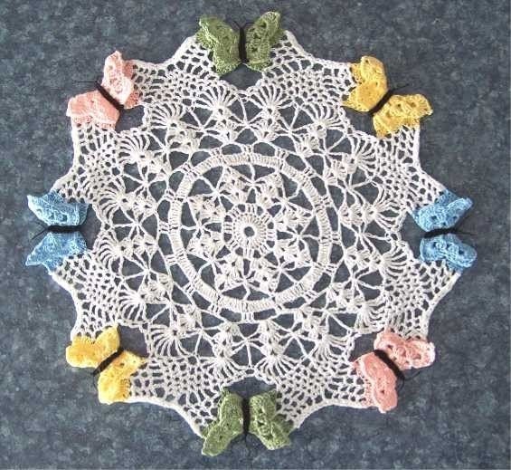 Spring Butterfly Doily Pattern PDF - INSTANT DOWNLOAD.