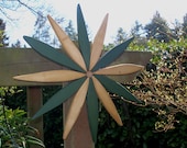 Rustic Wooden Starburst Wreath  (green and natural cedar tone)