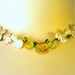 Keishi Freshwater Pearl Necklace White Keshi Pearl necklace with green and lemon gems, free shipping