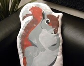 Squirrel pillow indoor outdoor 21" acorn stockpile bushy tail critter autumn nuts hibernate trees forest chatter Crabby Chris Original