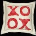 Kisses and hugs 20" pillow Valentine sweetheart love be mine X and O hug kiss typography typewriter style hug me kiss me Crabby Chris