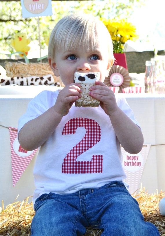 BARNYARD BASH Boys Farm Party Birthday Shirt Sizes 12m-6T