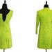 SALE - Psychedelic Vintage 1960s Dress and Coat XS Lime Jello MOD