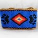 Wolf Medicine Blue - Native American Style leather Beaded Cuff
