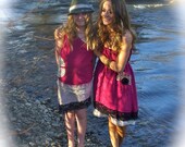 Lady Antebellum Dress HanD DyeD One Of A KinD LadieS ShabBy ChiC VintaGe LAce PearLs ButterflieS  Mommy n Me Matching VinaTge InsPireD
