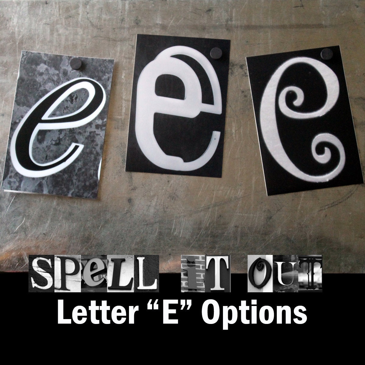 Alphabet Art Letter E 4x6 Options by Spell It Out