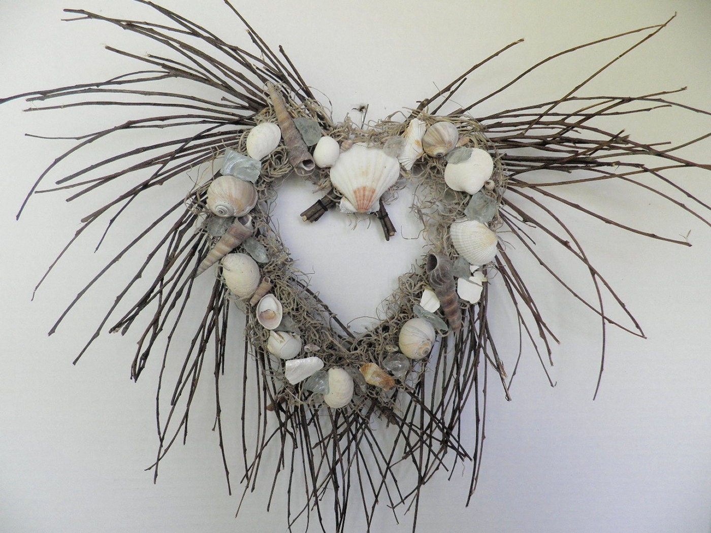 Seashell Heart Wreath For Beach Decor and Coastal Beach Theme