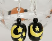 Double Sided Moon & Stars and Witches Hat Earrings - KindredImages
