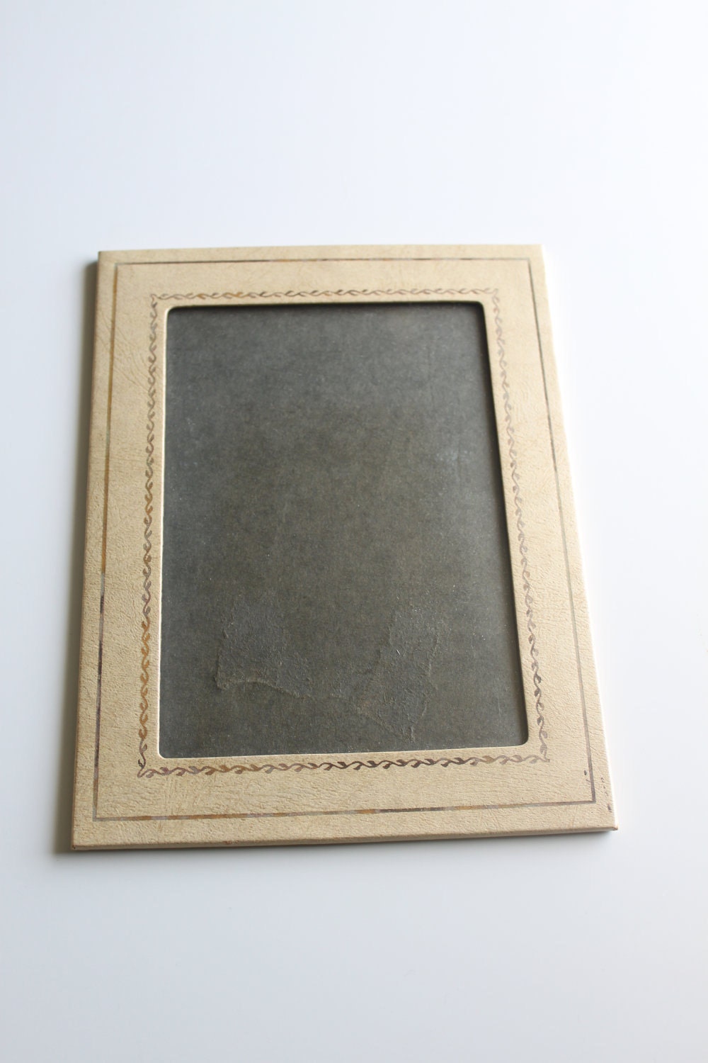 Vintage Flat Leatherlike Frame - Stamped Stitching