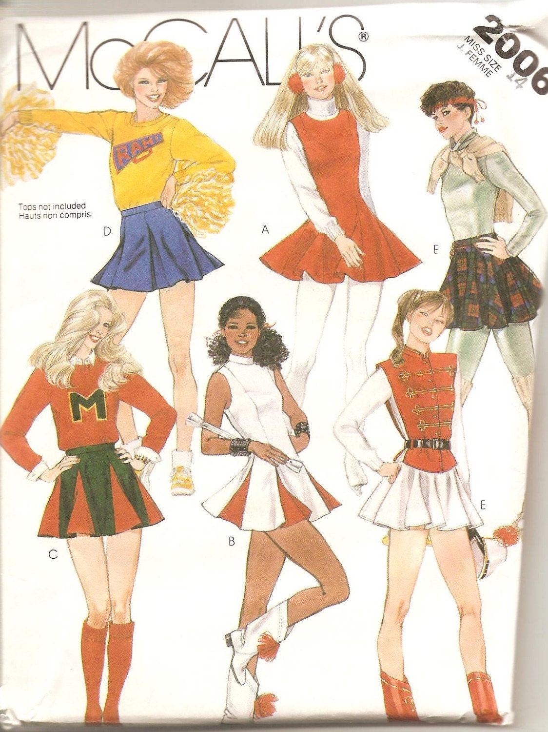 Cheerleader outfit Pattern McCalls Size 14 by creekyattic on Etsy
