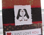 I Just Love You Penguin Valentine Greeting Card