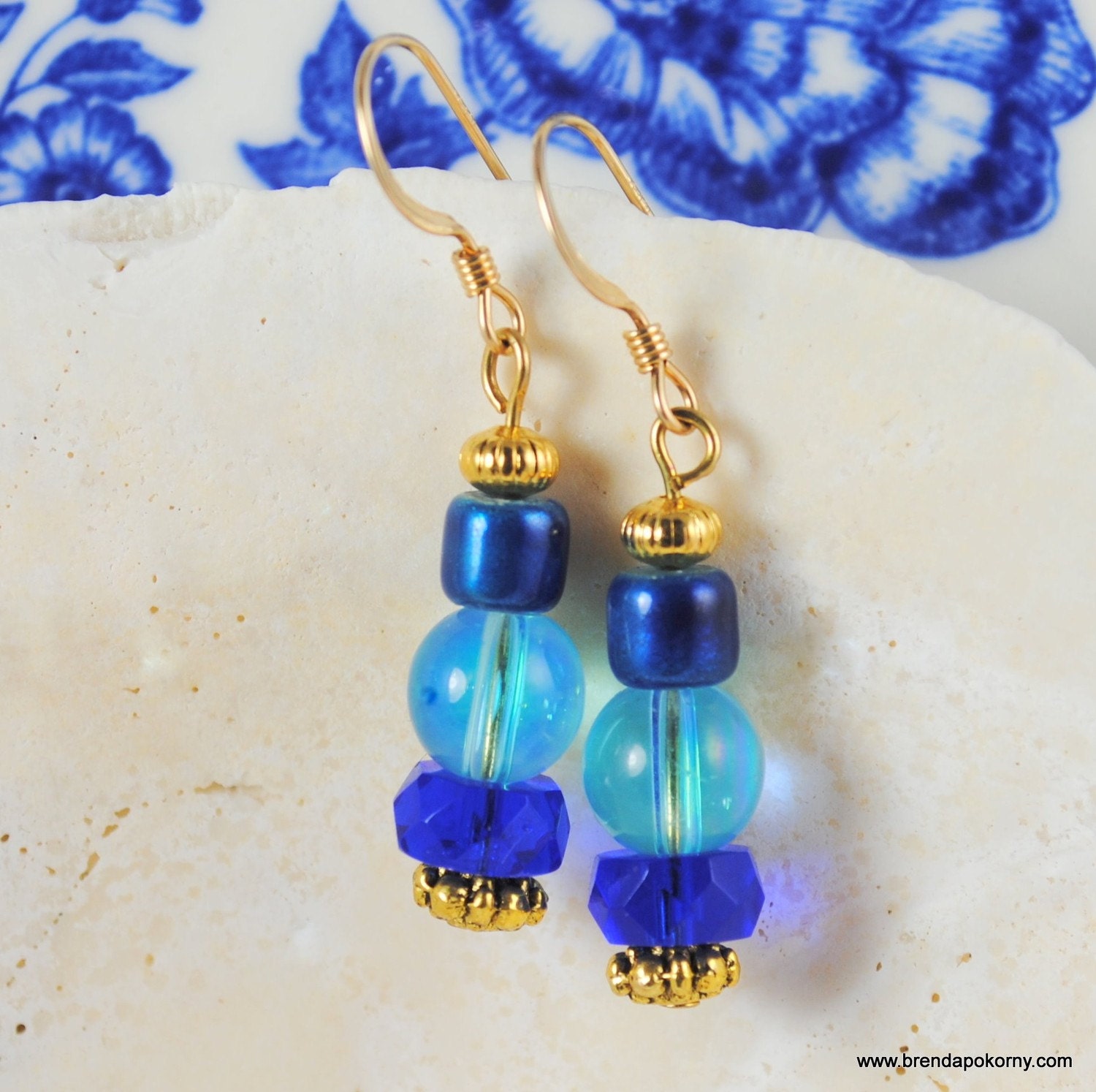 Piraeus Blue Glass Bead Earrings  BPE3030