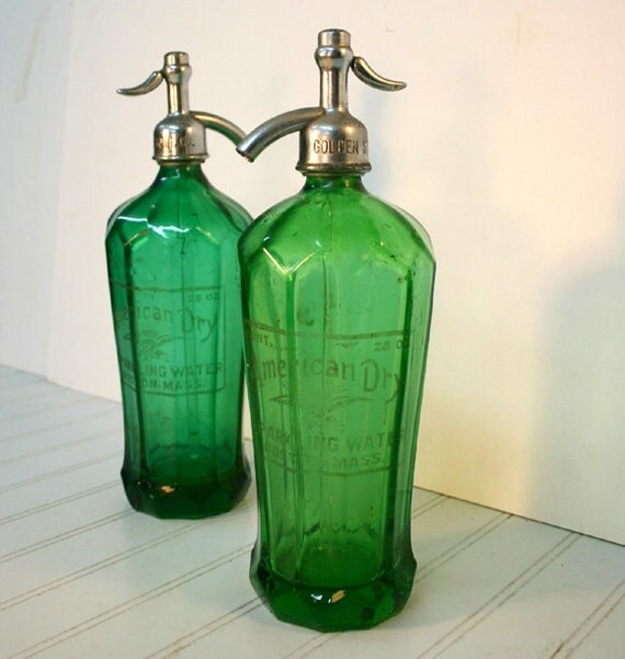 Green Seltzer Bottle from Czechoslovakia by ConceptFurnishings