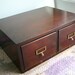 RESERVED Vintage 2 Drawer Library Card File Box