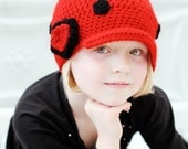 Ladybug Beanie with Visor