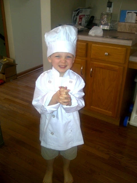 Personalized Chef Jacket Hat for Kitchen Use OR Pretend Play Costume - Child's Size Small Medium or Large - creativemama213
