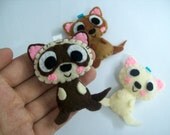 Cute Ferret Keychain/Phone Charm/Magnet - Frankie, Kurt, Cindy