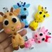 Cute Giraffe Keychain/Ornament, Magnet - Melman, Gigi, Gerald