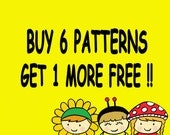 Buy 6 Patterns Get 1 More Free
