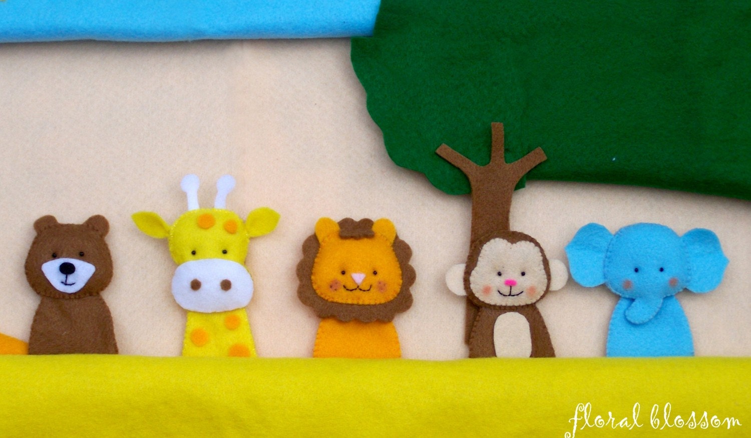 PDF Pattern: Zoo Friends 01 Felt Finger Puppets