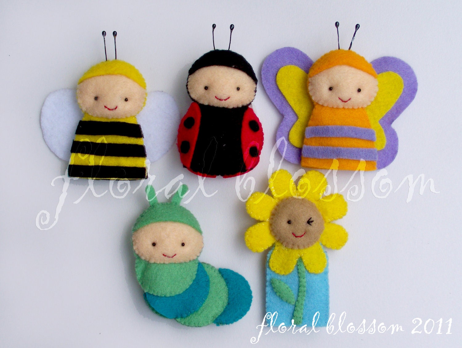 PDF Pattern: Garden Friends Felt Finger Puppets