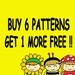 Buy 6 Patterns Get 1 More Free