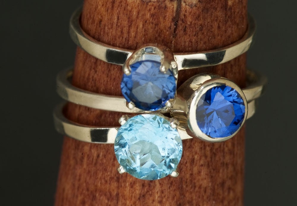 Swiss Blue Topaz Sterling Stacking Ring