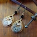 clockwork doublet. steampunk victorian antique watch earrings.