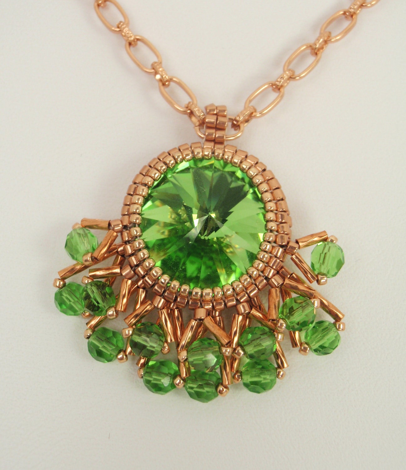 Lime Drop Beadwoven Necklace