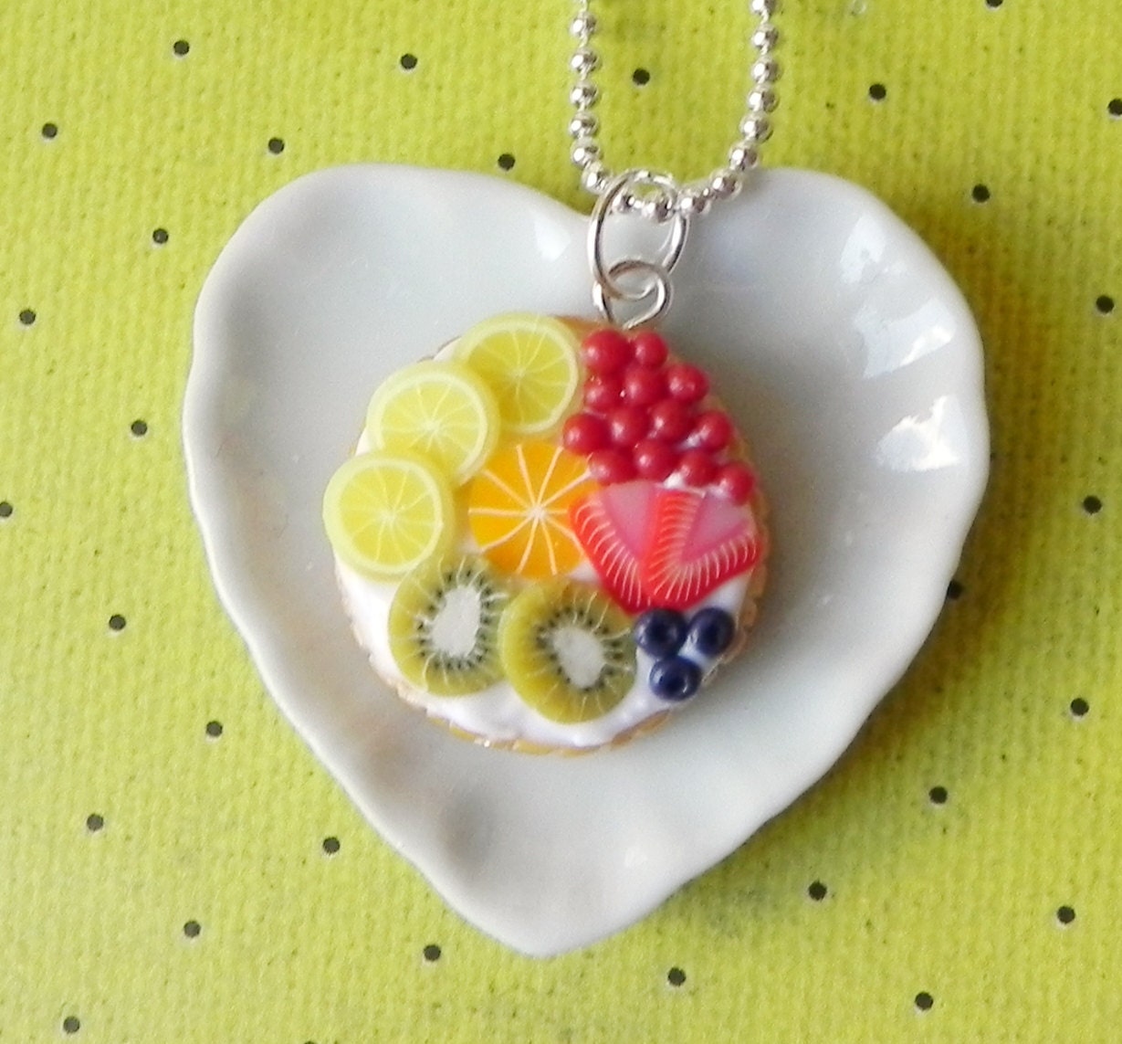 Fruit tart pendant