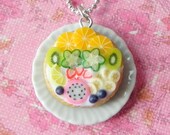 Tropical fruit tart pendant