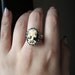 Skeleton Cameo Ring, Gothic Lolita, Goth, Horror, Halloween Jewelry