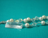MODERN, Pearl and Swarovski Crystal Y Necklace