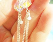 Deco, Swarovski Crystal Cube Dangle Earring