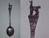 Peru Souvenir Spoon 925 Sterling Silver Llama