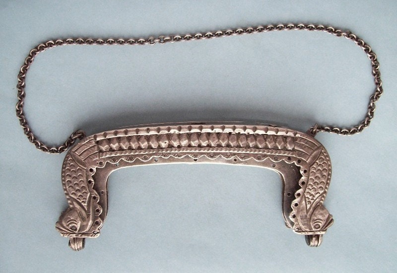 Antique Silver Purse Clasp Handle 1922 Dutch Sterling