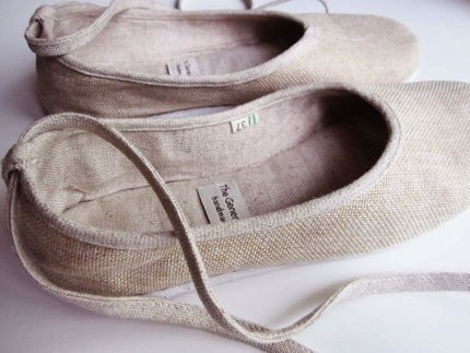Eco-chic Ballerina Flats - Linen in Beige Reserved for Anne-Marie