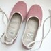 Handmade Pink Natural Linen Vegan Ballet Flats - 901D