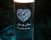 Heart Design Personalized Wedding Floating Unity Candle