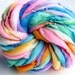 Super bulky handspun rainbow yarn in hand dyed Australian merino wool - 50 yards
