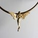 Diva Angel Necklace - Pendant - Gold Choker with Snap Fit Closure - Versatile - Gift