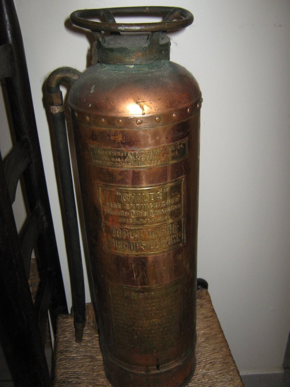 Vintage Copper Fire Extinguisher made in Utica NY by BeyondTheDoor