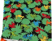 Notebook cover - fabric journal cover for composition notebooks - Rainforest Frogs