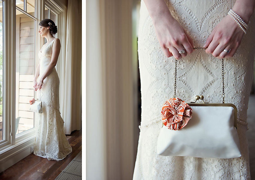 Lolis Flower Bridal Wedding Clutch Purse Bridesmaid Gift Ideas Bag Set Handmade by Lolis Creations