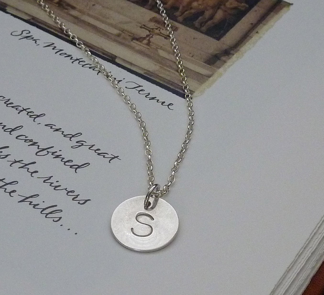 Silver Initial Necklace, Graduation Jewelry, Celebrity Inspired, Custom Personalized Initial Necklace by m. frances Jewelry